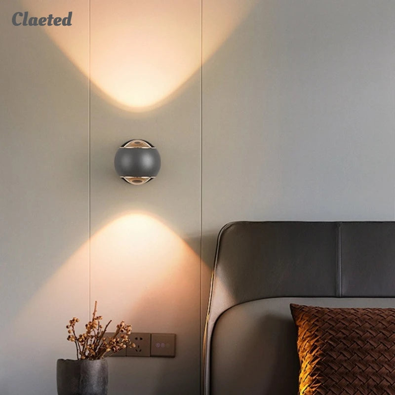 Modern Minimalist Wall Sconce – LED Up & Down Light, 5 Colors, Easy Wall Mount