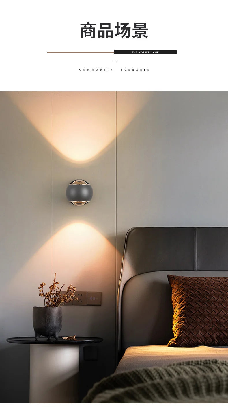 Modern Minimalist Wall Sconce – LED Up & Down Light, 5 Colors, Easy Wall Mount