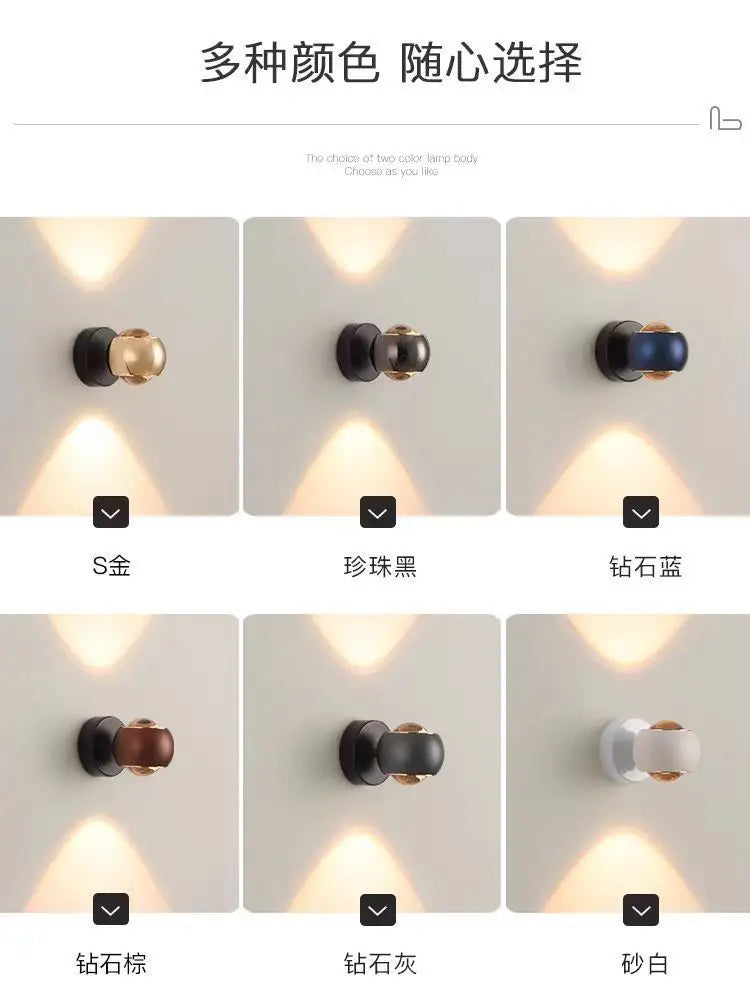 Modern Minimalist Wall Sconce – LED Up & Down Light, 5 Colors, Easy Wall Mount