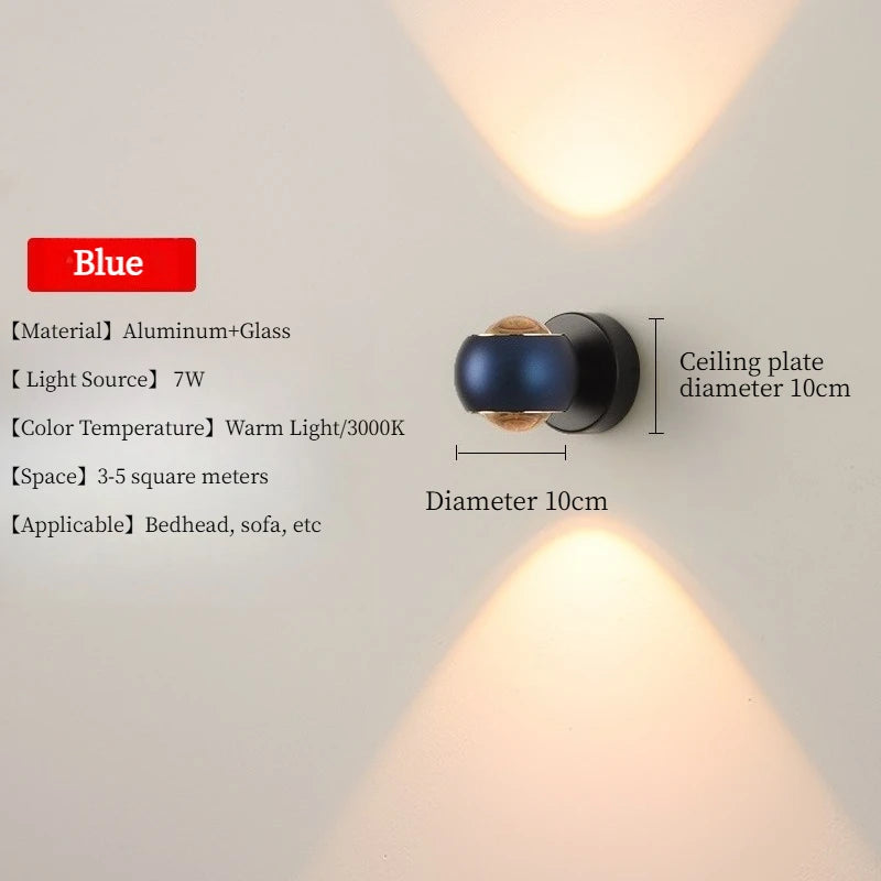Modern Minimalist Wall Sconce – LED Up & Down Light, 5 Colors, Easy Wall Mount