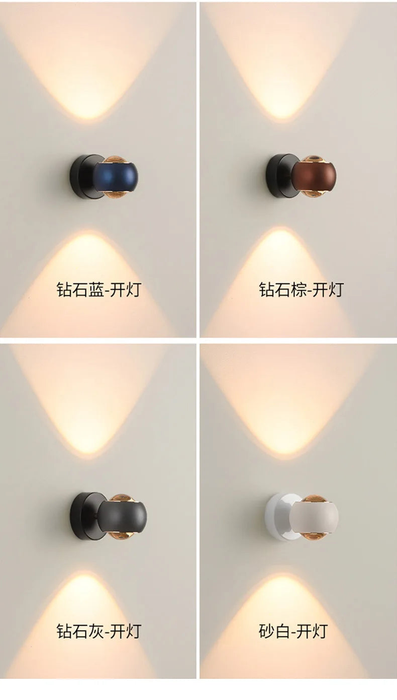 Modern Minimalist Wall Sconce – LED Up & Down Light, 5 Colors, Easy Wall Mount