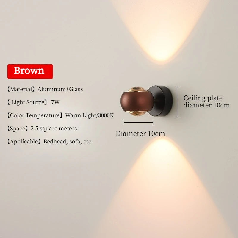 Modern Minimalist Wall Sconce – LED Up & Down Light, 5 Colors, Easy Wall Mount