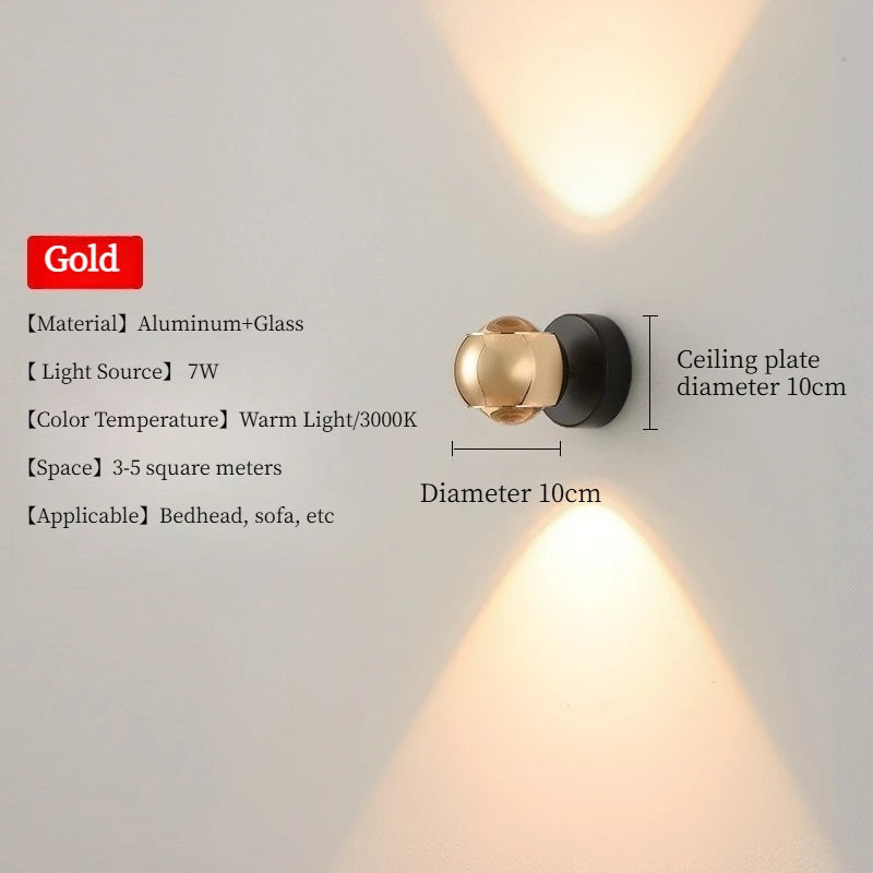 Modern Minimalist Wall Sconce – LED Up & Down Light, 5 Colors, Easy Wall Mount