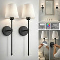 Wireless Wall Sconce Set of 2 – Rechargeable LED, Dimmable, No Wiring Needed