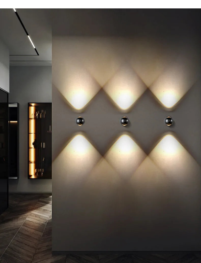 Modern Minimalist Wall Sconce – LED Up & Down Light, 5 Colors, Easy Wall Mount